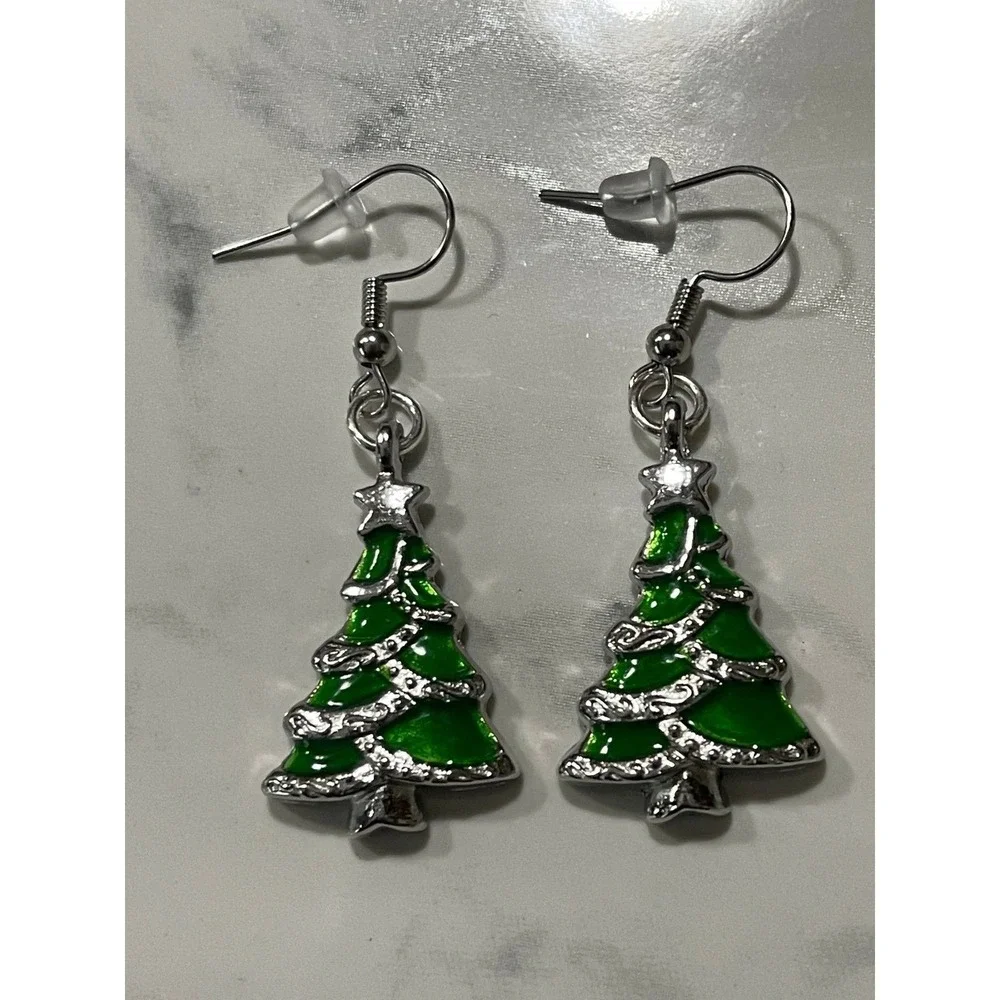 Handmade Christmas Tree Earrings New